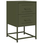 vidaXL Tables de chevet 2 Pièces vert olive 36x39x60 5 cm acier