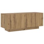 vidaXL Meuble TV avec lumières LED chêne artisanal bois d'ingénierie