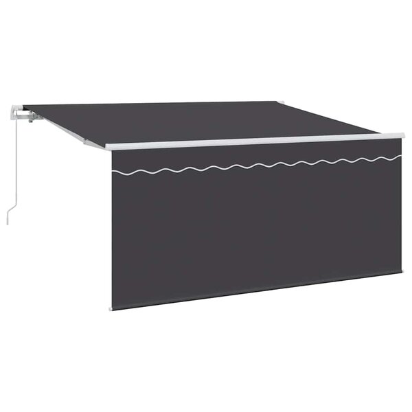 vidaXL Auvent Rétractable Rayé Anthracite 300 x 200 cm tissu