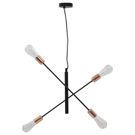 Icaverne - Lampes Splendide Plafonnier avec ampoules à filament 2 W Noir et cuivre E27