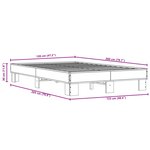 vidaXL Cadre de lit sonoma gris 120x200 cm bois d'ingénierie et métal