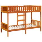 vidaXL Lit superposé cire marron 80x200 cm bois de pin massif