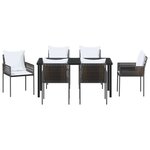 vidaXL Ensemble de salle à manger pour jardin 7 Pièces Marron Poly rotin