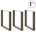vidaXL Pieds de table à manger en U 3 pièces Acier naturel 80 x (72-73) cm Acier