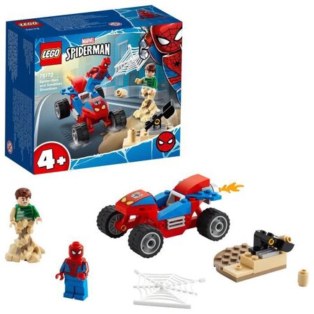 Lego marvel 76172 le combat de spider-man et sandman jeu super héros avec  voiture de course pour garçon ou fille 4 ans et plus - La Poste