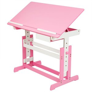 Bureau enfant meuble réglable en hauteur et inclinable rose 0508097