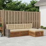 vidaXL Ensemble de canapés d'extérieur 4 Pièces Naturel et Beige