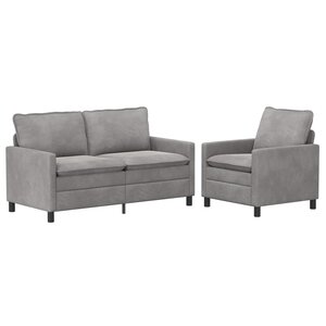 vidaXL Ensemble de Canapés 2 pc Gris clair Velours