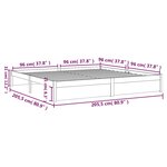 vidaXL Cadre de lit sans matelas marron miel bois massif 200x200 cm