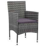 vidaXL Chaises à manger de jardin lot de 2 Résine tressée Gris