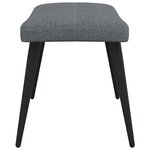 vidaXL Chaise de relaxation avec tabouret Gris foncé Tissu