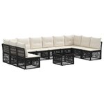 vidaXL Ensemble de canapé de jardin 11 Pièces Noir polyrotin