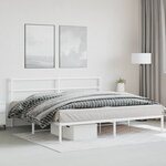 vidaXL Cadre de lit métal sans matelas et tête de lit blanc 183x213 cm