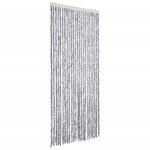 vidaXL Moustiquaire Blanc et gris 100x220 cm Chenille