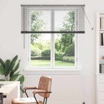 vidaXL Store de Fenêtre avec des rideaux Manuel Gris foncé Aluminium