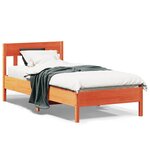vidaXL Cadre de lit sans matelas cire marron 75x190 cm bois pin massif
