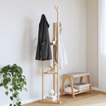vidaXL Porte-manteau avec crochets et étagères 39x33x166 cm bambou