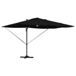 vidaXL Parasol Roma à Bras Déporté Noir et Noir 352 x 251 x 265 cm
