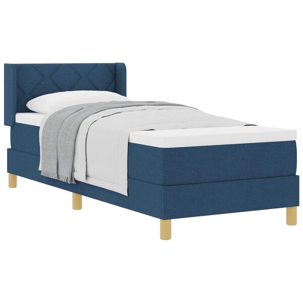 vidaXL Lit à ressorts avec tête de lit Bleu 200 x 80 cm tissu
