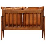 vidaXL Ensemble de canapés 3 Pièces Cuir véritable Bois massif d'acacia