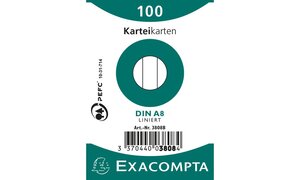 ETUI de 100 Fiches BRISTOL A8 55x74 mm Blanc Ligné x 48 EXACOMPTA