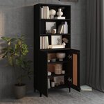 Vidaxl buffet haut noir bois d'ingénierie