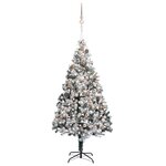 vidaXL Arbre de Noël artificiel pré-éclairé et boules vert 210 cm PVC