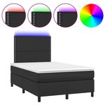 vidaXL Sommier à lattes de lit avec matelas et LED Noir 120x200 cm