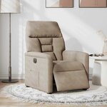 vidaXL Fauteuil inclinable électrique taupe tissu microfibre