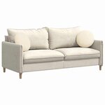 vidaXL Coussins de siège 2 Pièces Crème Ø 40 cm Tissu en velours côtelé