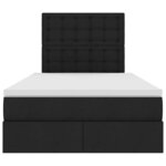 vidaXL Lit avec rangement et LED Noir 120 x 200 cm Polyester