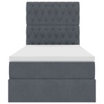 vidaXL Lit avec rangement et LED Gris foncé 90 x 200 cm Velours