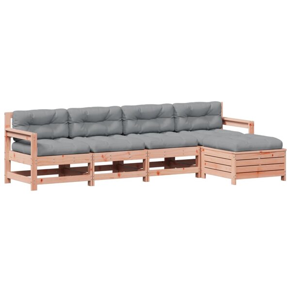 vidaXL Salon de jardin 5 Pièces avec coussins bois massif douglas