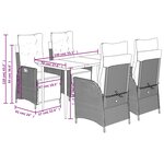 vidaXL Ensemble à manger de jardin coussins 5 Pièces mélange beige rotin