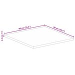 vidaXL Dessus de table 90x90x2 5 cm carré bois massif d'acacia