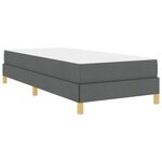 vidaXL Lit à ressorts avec matelas Gris foncé 90 x 190 cm tissu
