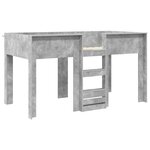 vidaXL Lit Superposé pour Enfants avec stockage Gris béton 90 x 200 cm