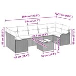 vidaXL Set de salon de jardin 8 pièces avec des coussins en poly rotin noir