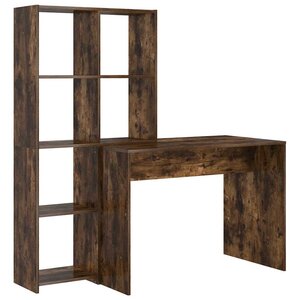 vidaXL Bureau Chêne fumé 138.5 x 55 x 143 cm Bois d'ingénierie
