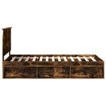 vidaXL Cadre de lit Chêne fumé 100 x 200 cm Pin massif