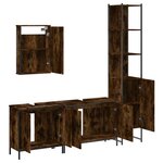 vidaXL Ensemble de meubles de salle de bain 4 Pièces Chêne fumé Bois