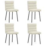 vidaXL Chaises à manger lot de 4 Crème Velours