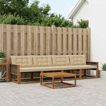 vidaXL Ensemble de canapés d'extérieur 5 Pièces Naturel et Beige