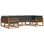 vidaXL Ensemble de canapés d'extérieur 6 pc Naturel et Anthracite
