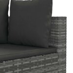 vidaXL Salon de jardin 4 Pièces avec coussins gris résine tressée