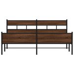 vidaXL Cadre de lit en métal sans matelas chêne marron 200x200 cm