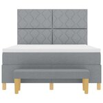 vidaXL Lit à ressorts avec matelas Gris clair 140 x 200 cm tissu