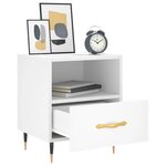 vidaXL Tables de chevet 2 Pièces blanc 40x35x47 5 cm bois d’ingénierie