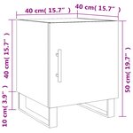 vidaXL Table de chevet sonoma gris 40x40x50 cm bois d'ingénierie