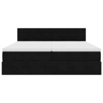 VidaXL Cadre de lit ottoman avec matelas noir 180x200cm velours